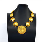CC Logo Circle Pendant Necklace Metal