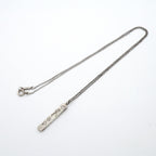 Notes Bar Pendant Necklace Sterling Silver with Diamond