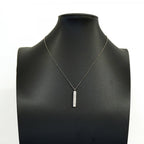 Notes Bar Pendant Necklace Sterling Silver with Diamond