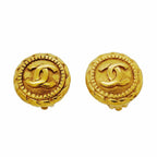 CC Logo Clip-On Earrings Metal Gold-Tone Metal