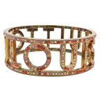 Bangle Bracelet Gold and Rhinestone