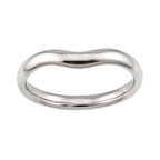 Wide Curved Band Ring Platinum