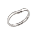Wide Curved Band Ring Platinum