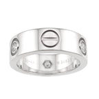 Love Ring 18K White Gold with Half Diamond