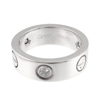 Love Ring 18K White Gold with Half Diamond