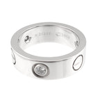 Love Ring 18K White Gold with Half Diamond