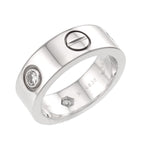 Love Ring 18K White Gold with Half Diamond