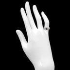 Love Ring 18K White Gold with Half Diamond