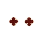 Sweet Alhambra Earrings 18K Rose Gold and Carnelian 18K Rose Gold