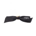 Ribbon Medallion Brooch Metal Black and Gold Tone