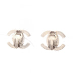 CC Logo Turnlock Clip-On Earrings Silver-Tone Metal Silver-Tone Metal