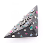 Rhinestone Clip-On Earrings Plastic and Rhinestone