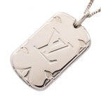 Monogram Pendant Necklace Metal Silver