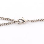 Monogram Pendant Necklace Metal Silver
