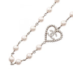 CC Logo Heart Pendant Necklace Silver-Tone Metal