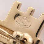 CC Logo Heart Lock Brooch Metal