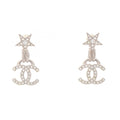 CC Logo Star Earrings Silver-Tone Metal