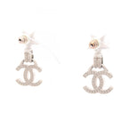 CC Logo Star Earrings Silver-Tone Metal