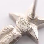 CC Logo Star Earrings Silver-Tone Metal