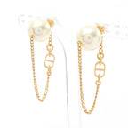 Tribal Earrings Artificial Pearl and Gold