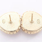 CC Logo Heart Earrings Metal Gold-Tone Metal