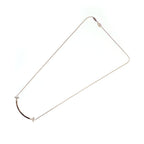 T Smile Pendant Necklace 18K Rose Gold with Diamonds