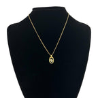 Vintage CD Pendant Necklace Gold
