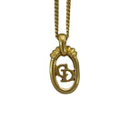 Vintage CD Pendant Necklace Gold