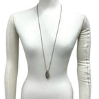 Oval Tag Pendant Necklace Sterling Silver