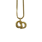 Vintage CD Pendant Necklace Gold
