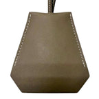 Pendant Necklace Swift Leather Etoupe Large