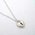 Heart Lock Pendant Necklace Sterling Silver