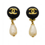 CC Logo Clip-On Earrings Metal Gold-Tone Metal