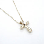 Small Cross Pendant Necklace Sterling Silver
