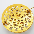 CC Logo Circle Brooch Metal