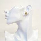 Rhinestone Clip-On Earrings Gold and Rhinestone