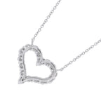 Sentimental Heart Pendant Necklace Platinum