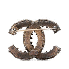 CC Logo Brooch Gold-Tone Metal
