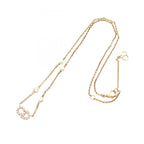 Pendant Necklace Artificial Pearl and Gold and Rhinestone