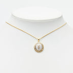 YSL Pendant Necklace Gold and Silver Plated Rhinestone