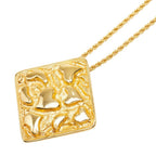 Heart Square Chain Pendant Necklace Gold Plated