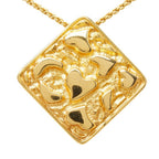 Heart Square Chain Pendant Necklace Gold Plated