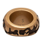 Band Ring Brown Wood and Metallic Gold