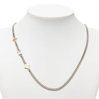 Monogram Pendant Necklace Silver Metal