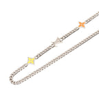 Monogram Pendant Necklace Silver Metal