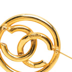 CC Logo Round Brooch Metal