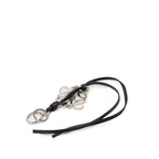 Bag Charm Leather Black and Silver Handbag Charm
