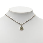 CC Logo Pendant Necklace Silver-Tone Metal