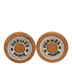 Clip-On Earrings Metal and Wood