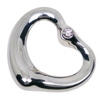 Open Heart Pendant Necklace Sterling Silver 13.5mm